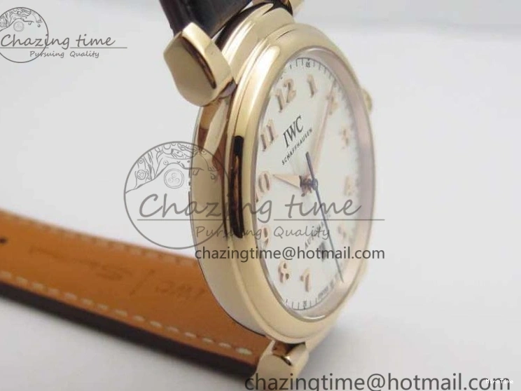 MIROTIME 0112 Da Vinci IW356601 RG TW 1:1 Best Edition White Dial On Brown Leather Strap A DailyWear 7237